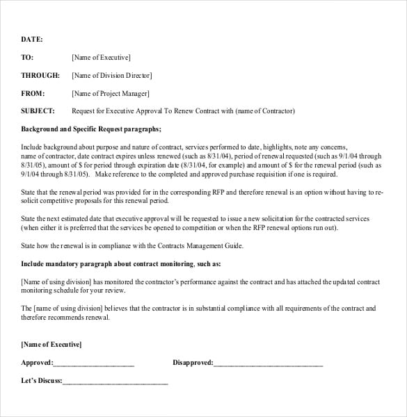 executive approval memo template download in pdf