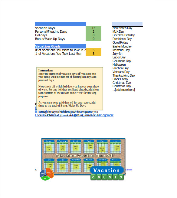 Vacation Tracking Template 9+ Free Word, Excel, PDF Documents Download!