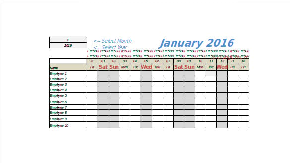 custom employee vacation tracking template download