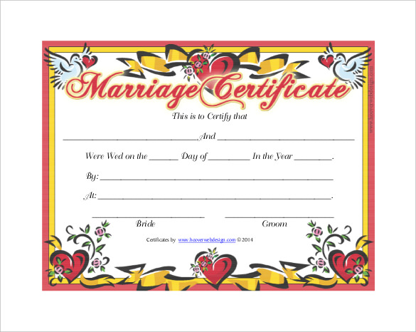 30+ Wedding Certificate Templates – Free Sample, Example, Format Download
