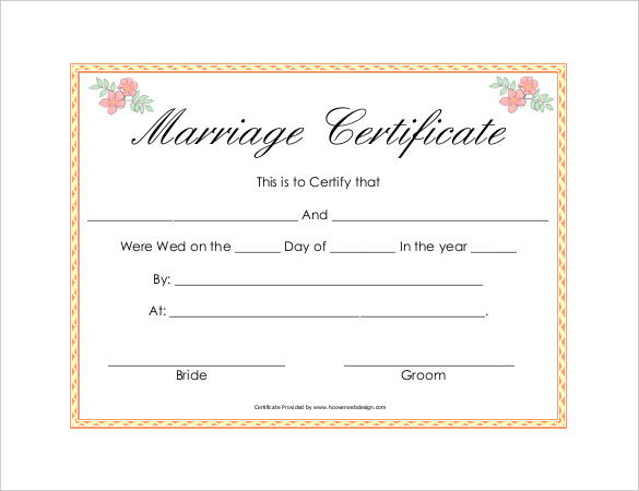 30+ Wedding Certificate Templates – Free Sample, Example, Format Download