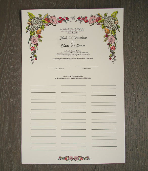 print ready wedding certifiacte template for download
