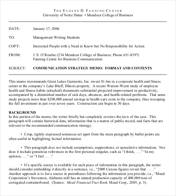 company strategy memo template pdf download