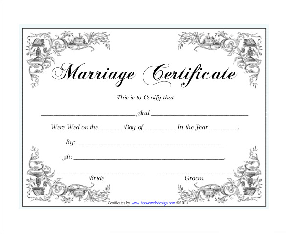 30 Wedding Certificate Templates Free Sample Example Format Download
