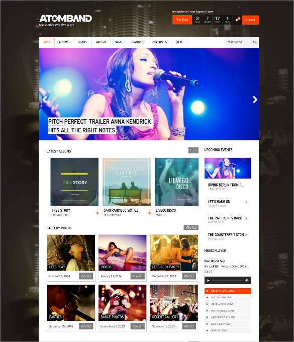 responsive dj events music wordpress theme