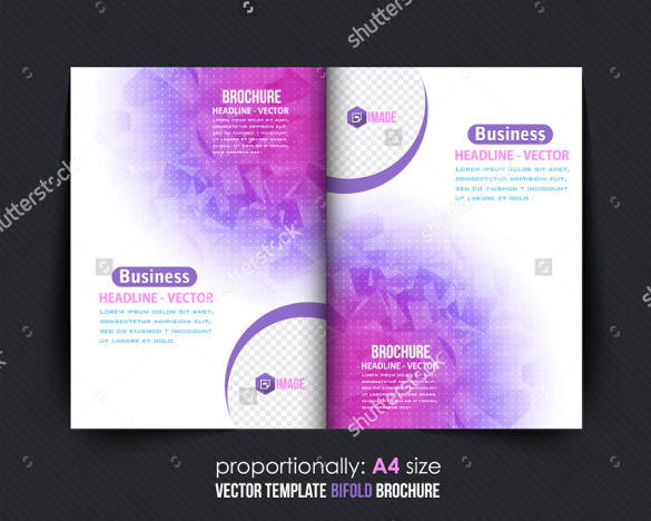 low poly style business bi fold brochure design