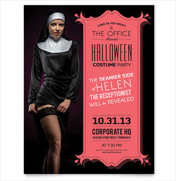 halloween costume party flyer template