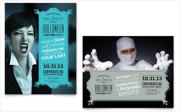 halloween costume party poster template