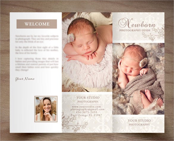 newborn photography trifold brochure template download