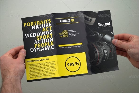 photography tri fold brochure template download