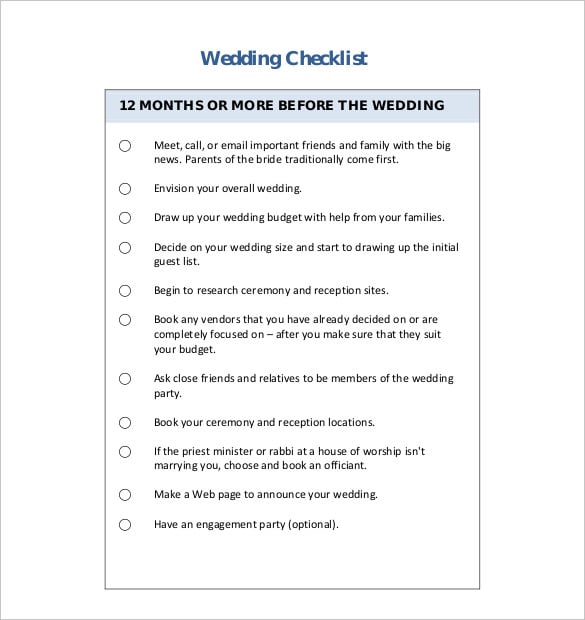 wedding checklist template instant download