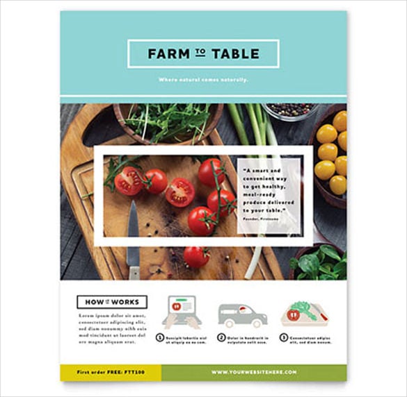 organic food flyer template