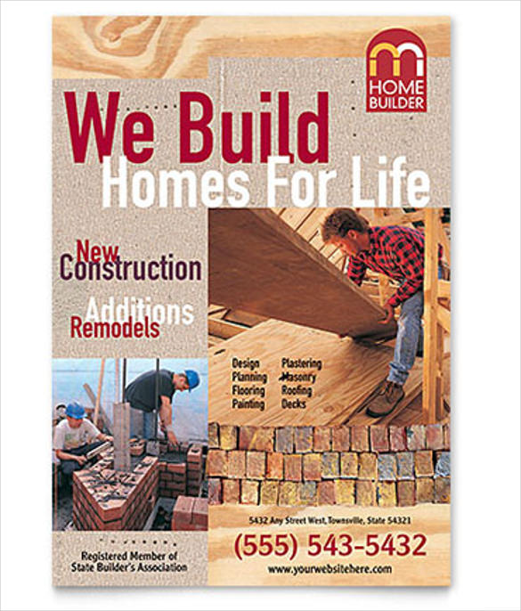 home builder contractor flyer template