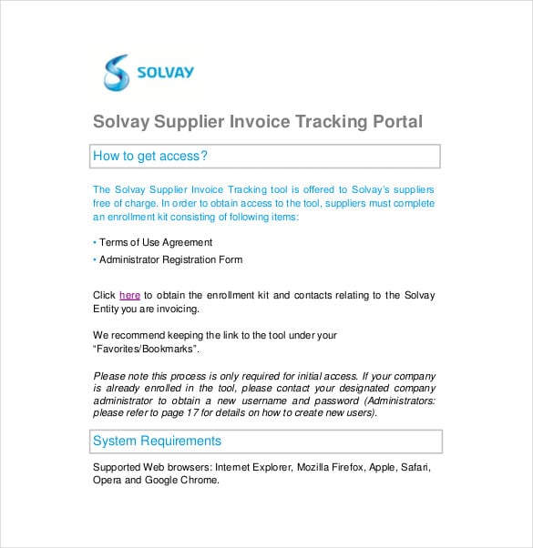 solvay supplier invoice tracking guide free pdf format download