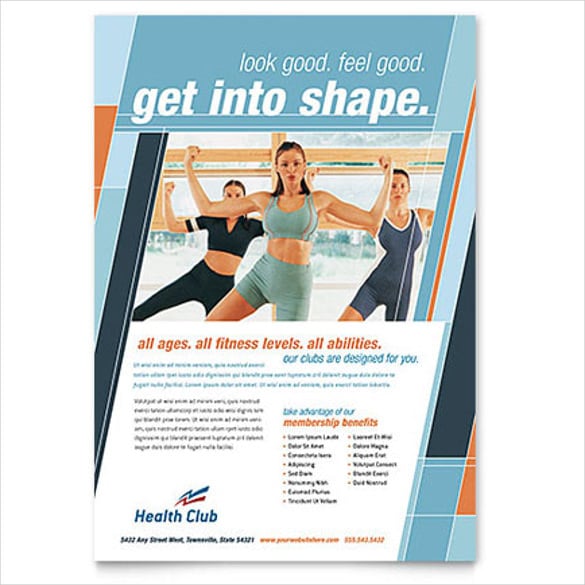 health fitness club flyer template