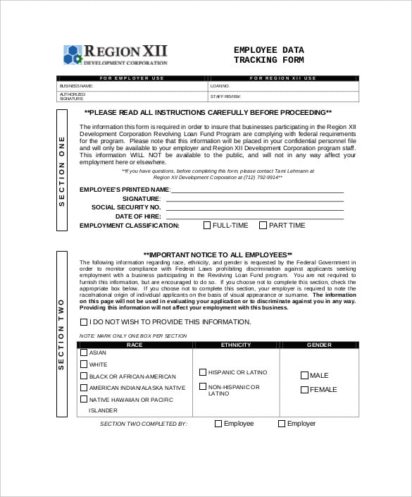 employee-data-tracking-form-pdf-format-download