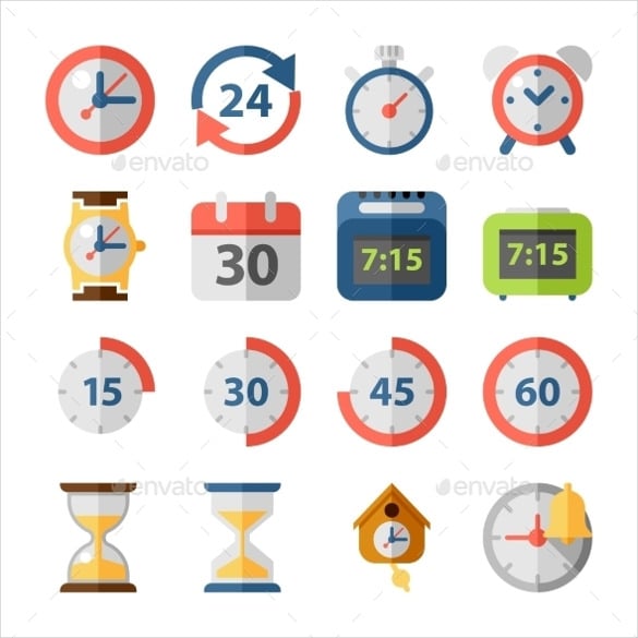amazing clock time icon set download