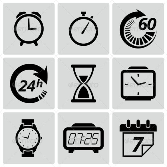 alarm clock icon set download