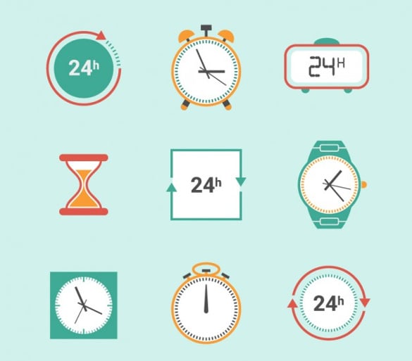 free downloadable clock icons set