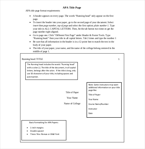 APA Cover Sheet – 10+ Free Word, PDF Documents Download!