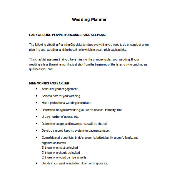 19+ Wedding Planner Templates in Apple Pages | Google Docs ...