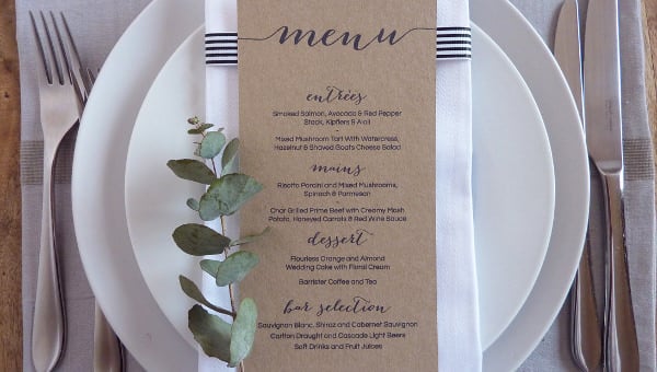 Menu Editable Template Printable Dinner Menu PDF Instant Download Printable Wedding Menu Wedding Dinner Menu Wedding Menu Cards