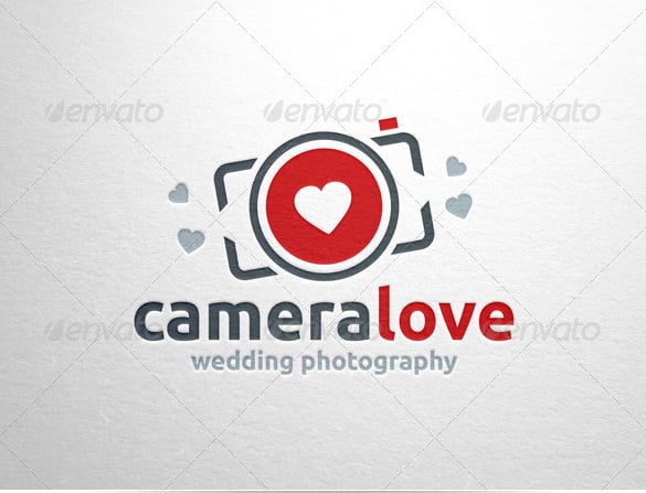 beautiful photography logo with love symbol