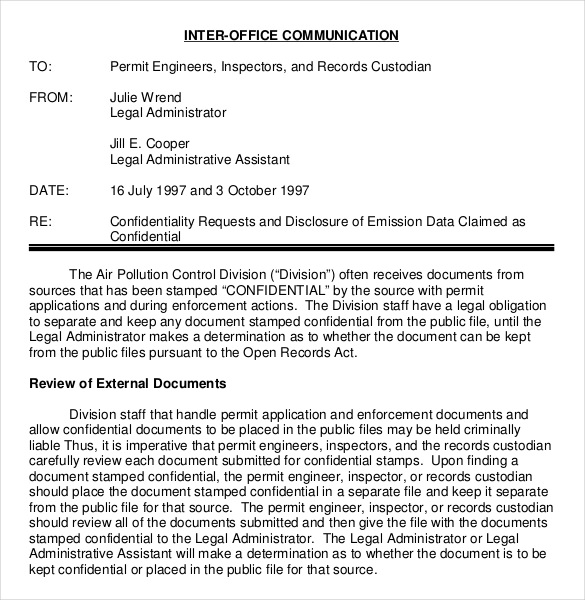 confidential memo template ms word