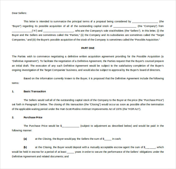 33+ Word Letter of Intent Templates Free Download