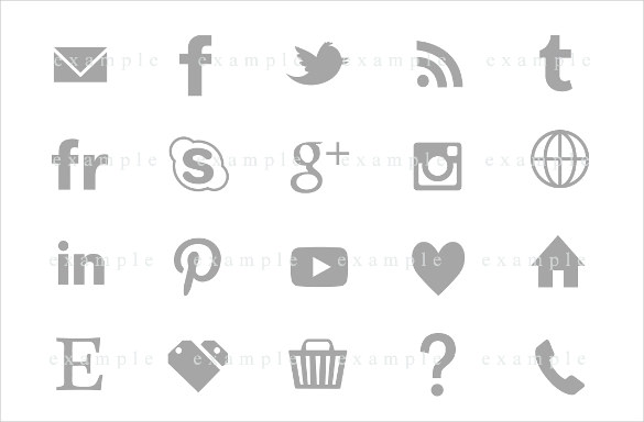 basic grey colour social media buttons download
