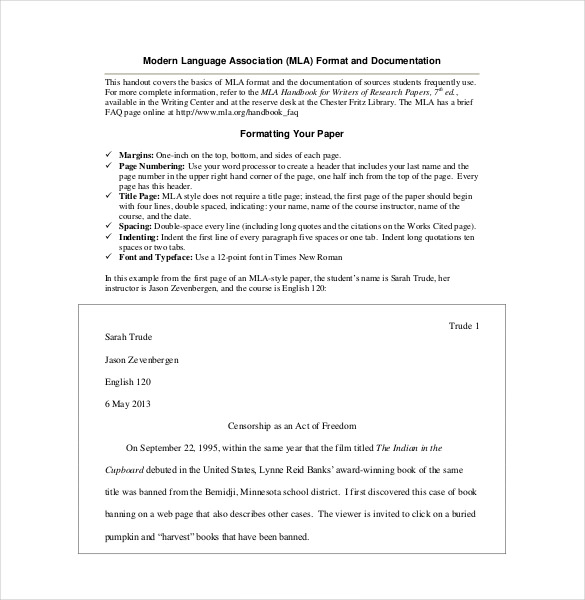 modern language assosciation cover sheet download