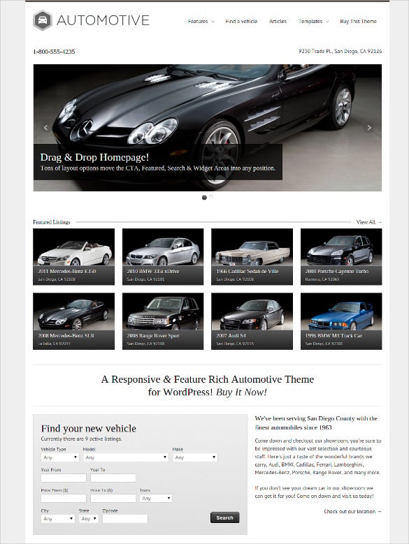 automotive classified html5 wordpress theme