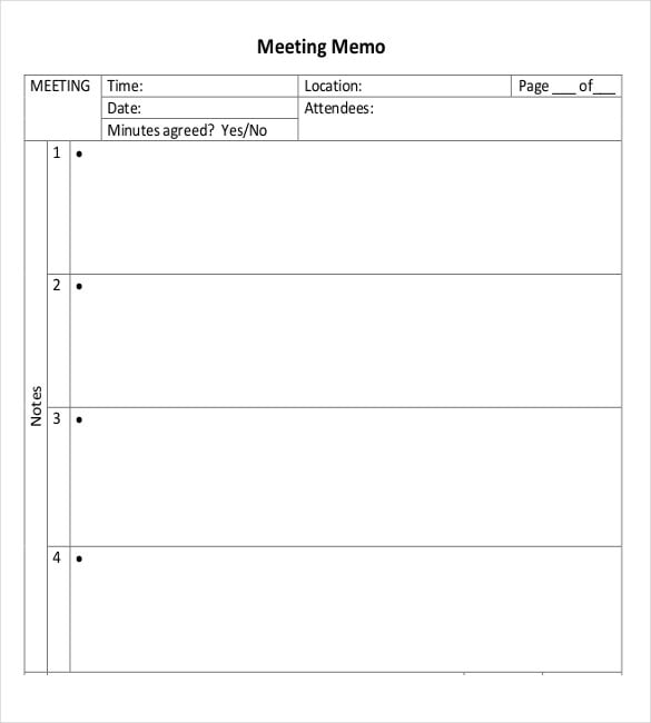 pdf document for formal meeting memo