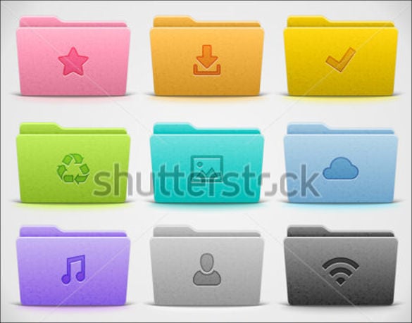 vector colorful folders icons