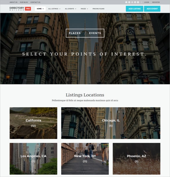 directory classified builder wp html5 theme