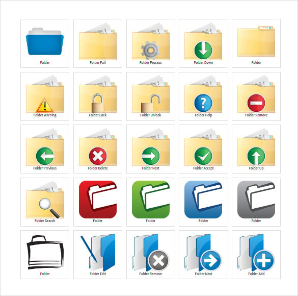 specially designed folder icons set