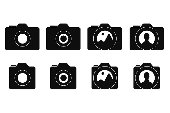 black camera icons bundle