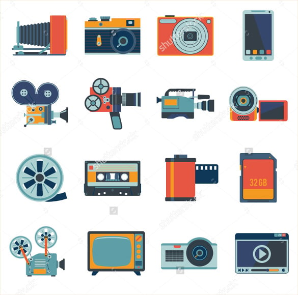 multimedia camera icons