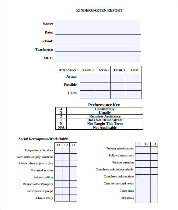 Report Card Template 17+ Free Word, Excel, PDF Documents Download