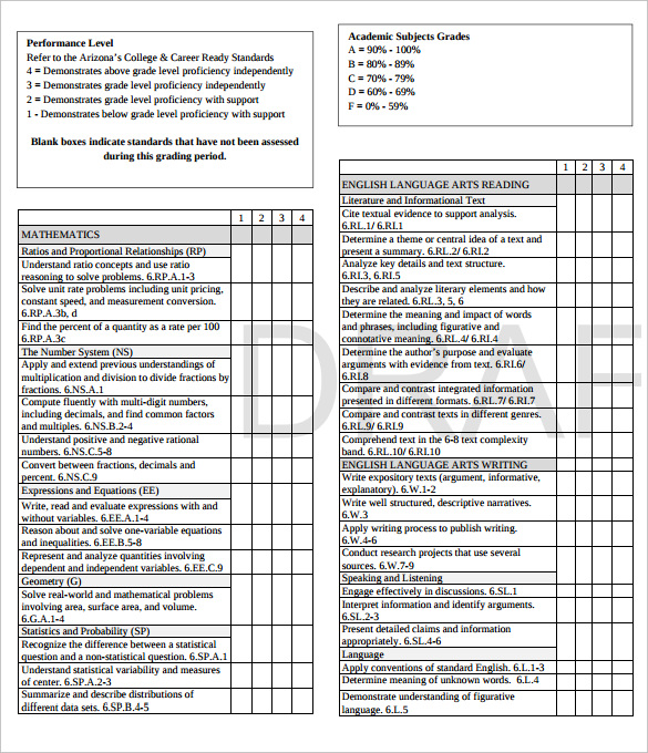 Report Card Template 28+ Free Word, Excel, PDF Documents Download