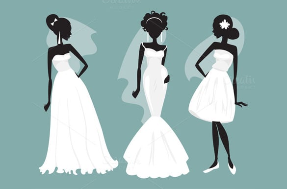 brides in various wedding dresses patterns download