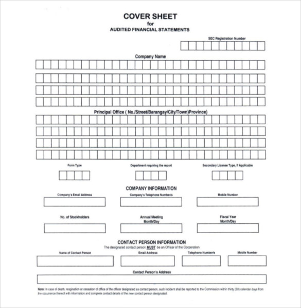 Blank Cover Sheet 10+ Free Word, PDF Documents Download! Free & Premium Templates