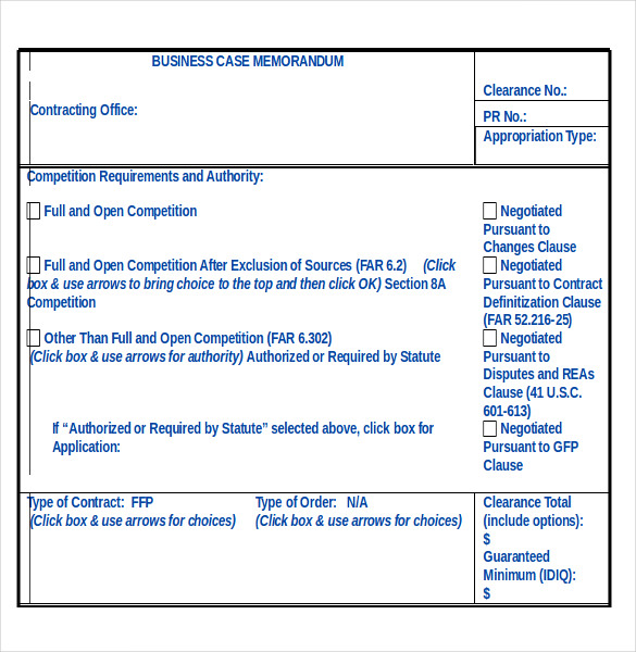 business case memorandum word document download