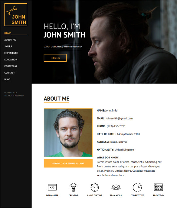 34+ Personal Website Themes & Templates