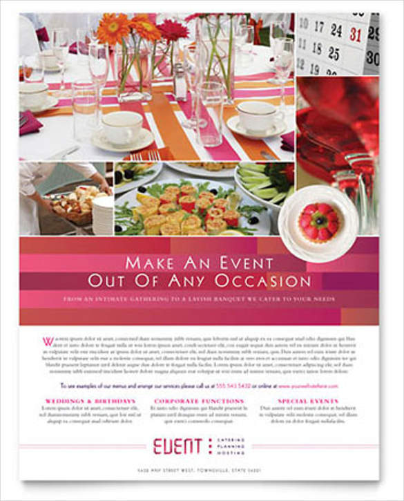 corporate event planner caterer flyer