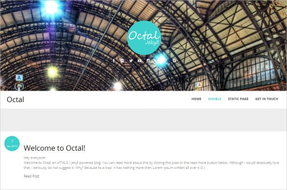 jekyll octal blog theme