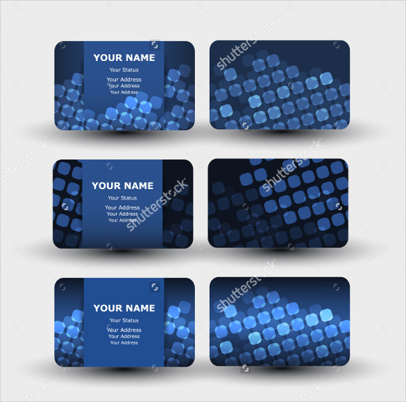 blue business cards with squares pattern