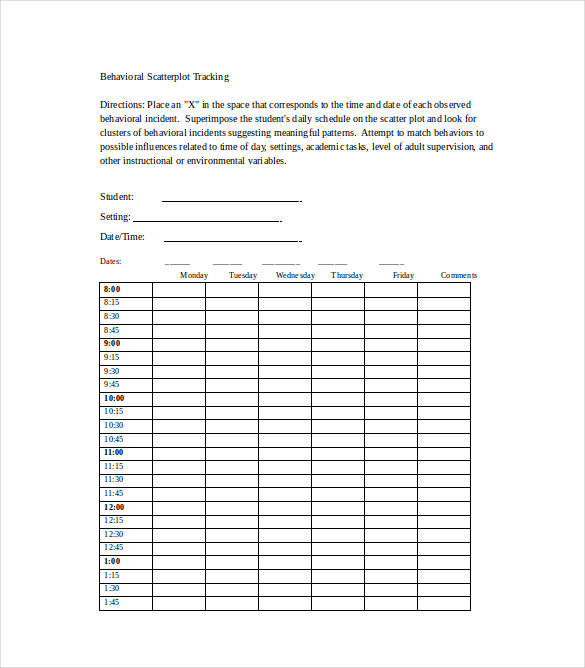 10+ Free Behavior Tracking Template