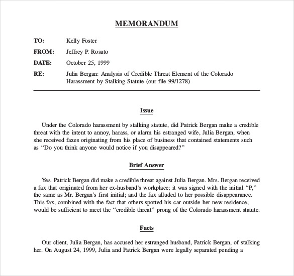 Legal Memo Template - 13+ Word, Excel, PDF Documents ...