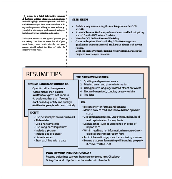 12+ Resume Cover Sheet Templates Free Sample, Example, Format Download